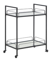 Coaster Curltis Serving Cart with Glass Shelves Clear and Black Model 181065